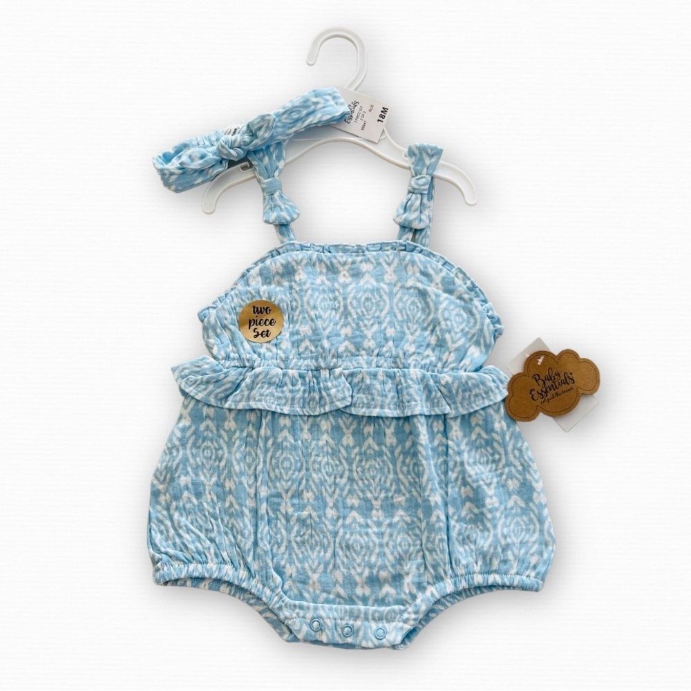 NEW Baby Essentials Baby Girls Romper and Headband Set Size 18 Months NWT